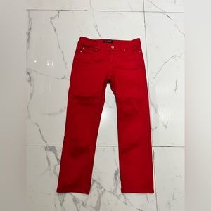Red denim capri cutoff jeans White House Black Market 00